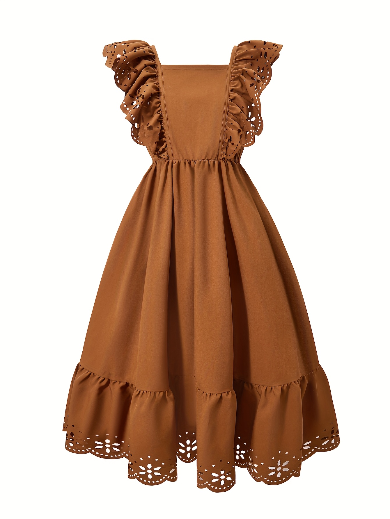 elegant brown lace dress tweens sleeveless deep v - Temu Mexico