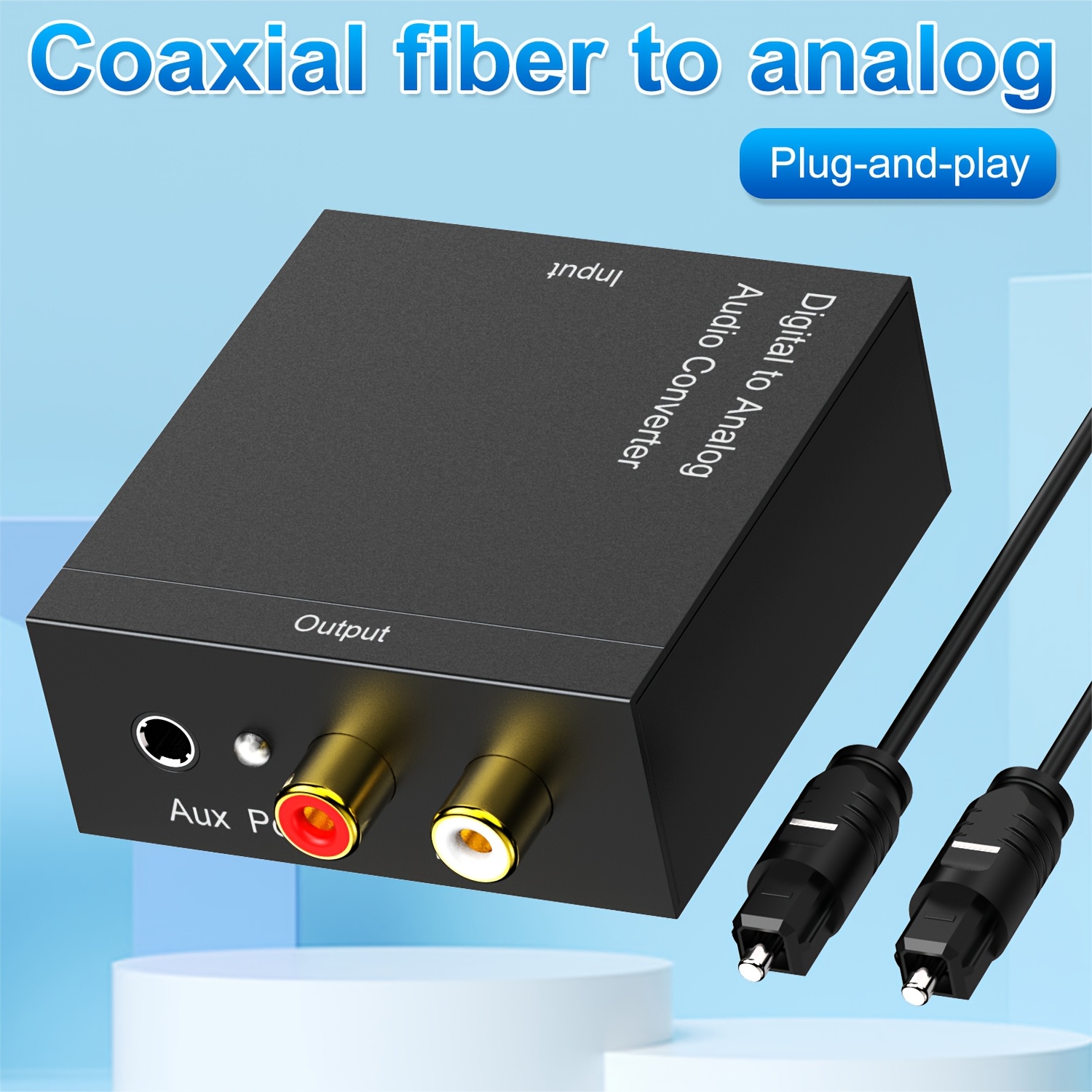 

High- 192khz Dac Digital To Converter With Optical & Coaxial , 3.5mm Jack And Rca Outputs - Ps3, , Ps4, Apple Tv, Home Theater Systems, Audio Adapter, Cable