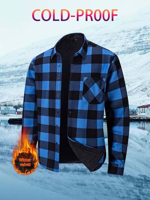 mens new lined thickened classic outdoor sports button up cardigan