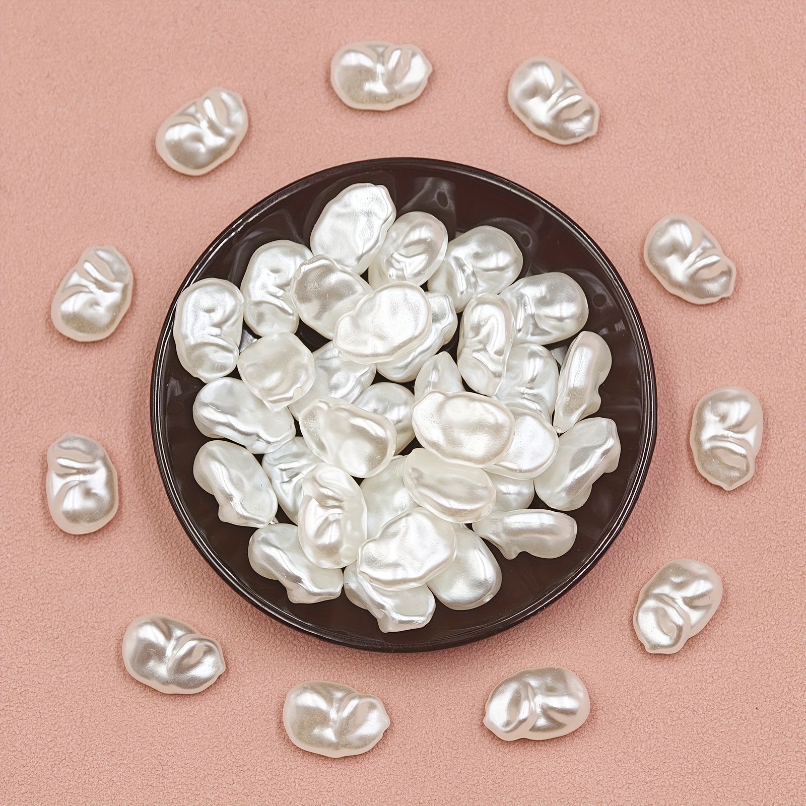 TEMU 50pcs Creative Baroque Irregular Shaped Beads Diy Loose Beads - Suitable For Creative Making, Handmade Designs - Ideal For Fashion Diy Projects,