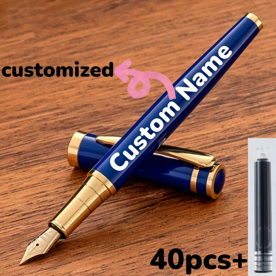 4pcs gradient metal erasable fountain pens nib, built-in