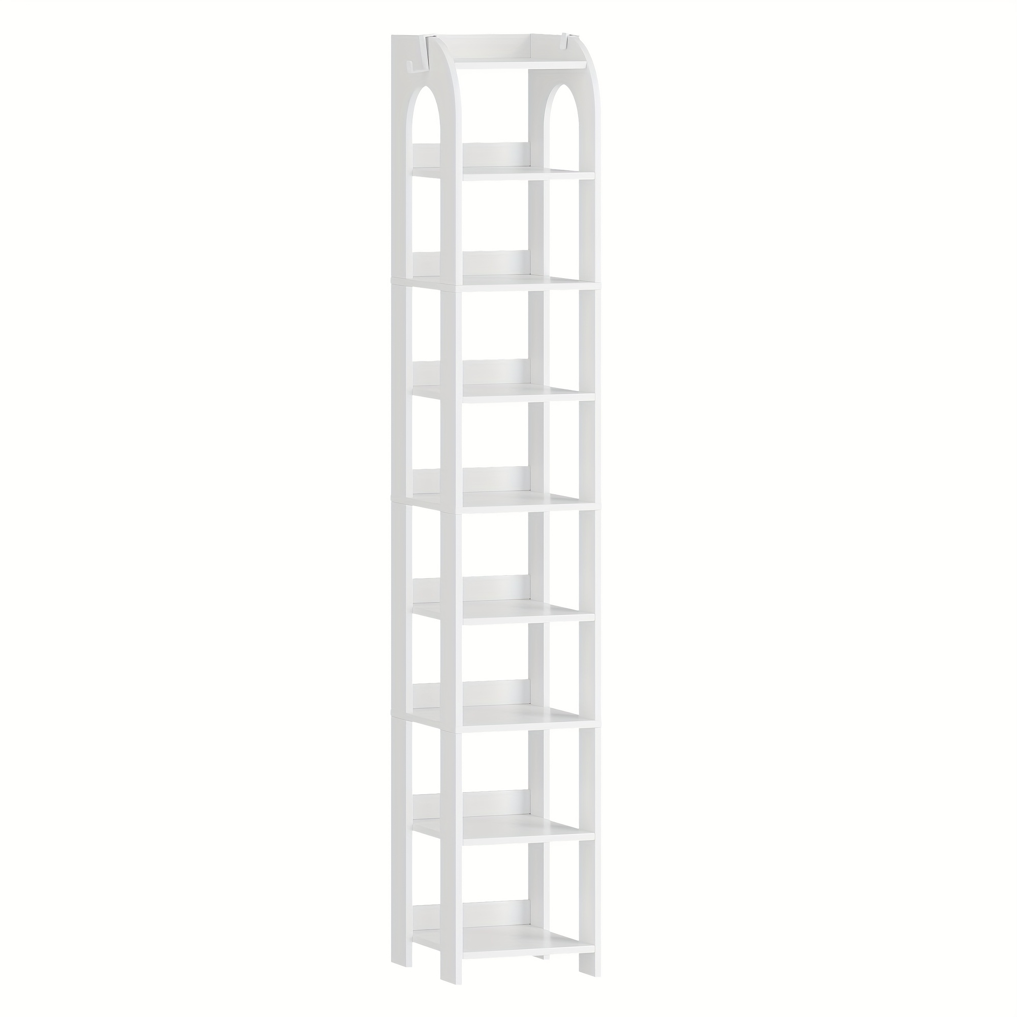 Narrow Vertical Shoe Storage Unit With 9 Tiers, For Closets And , Ideal For Compact Areas, Self-standing, Adjustable, Includes Hooks, In