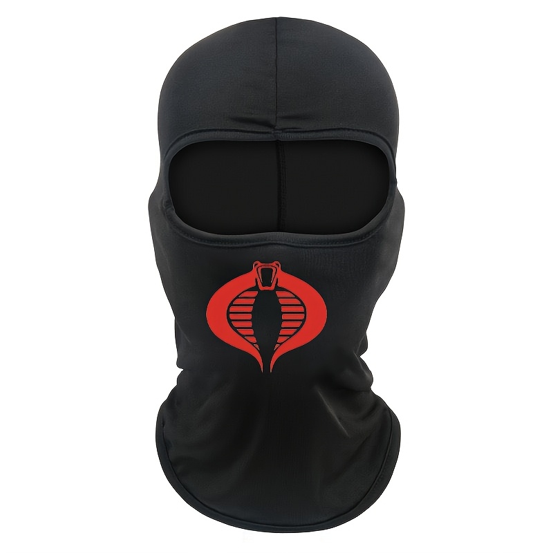 

1pc Black Cobra Uv Protection Balaclava Face Mask - Stretchy, Breathable Fabric For Cycling, Climbing, Running & Hiking | Outdoor Sports Gear, Cycling Accessory| Balaclava|