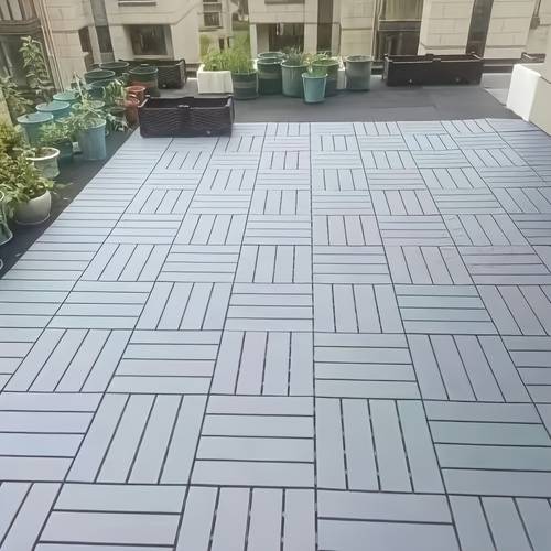 interlocking deck tiles 11pcs set of 12 x 12 patio tiles waterproof outdoor flooring for pool balcony backyard durable pp material all weather use pvc flooring