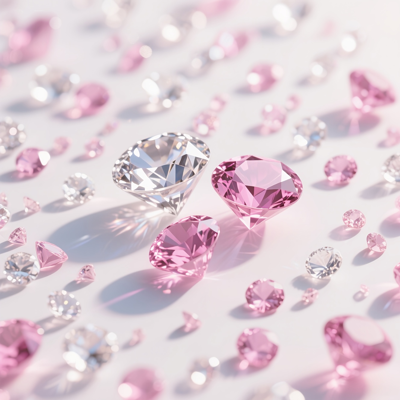 E-shop 3006 Stück, Acryl Rosa Diamant Kunststeine Kristalle, Vasenfüller, Glänzende Simulierte Diamanten für Vasenfüllungen Dekorationen,