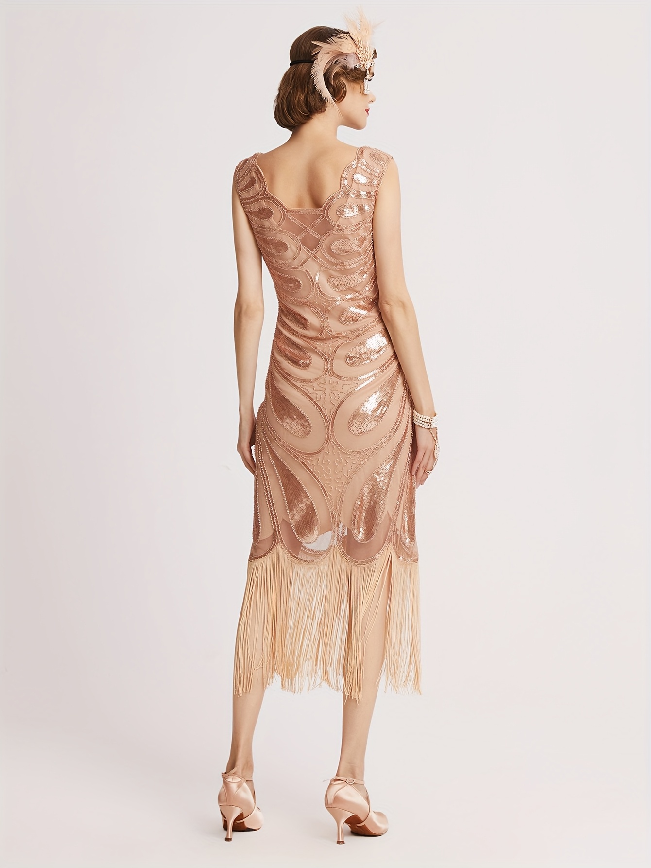 1920s flapper dress women art deco fringed sequin dress - Temu