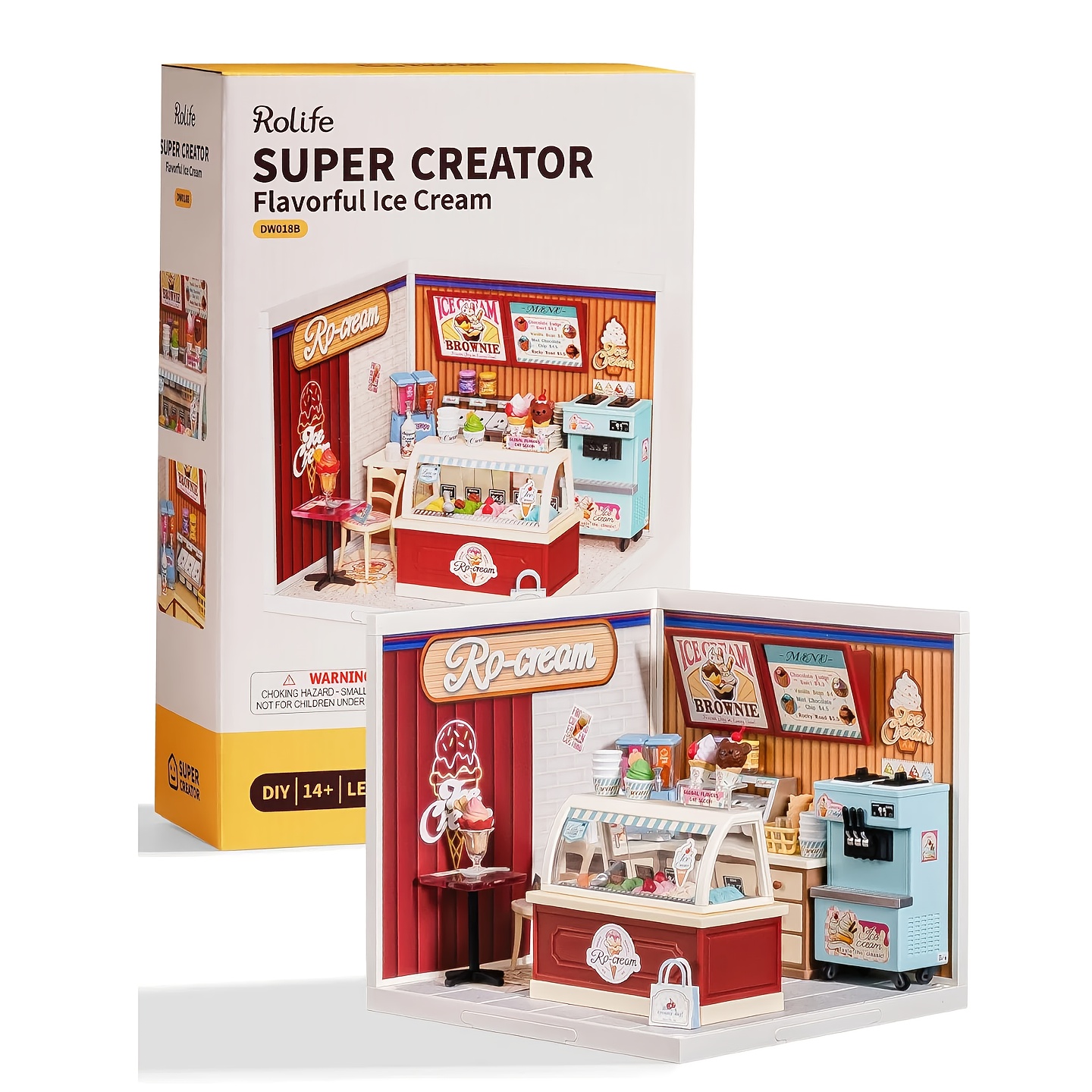 TEMU Rolife Super Creator Kits, Diy Plastic Mini House Model Building Kits For Teens Aged 14+, Diy Crafts/hobbies For Adults ( Ice Cream)