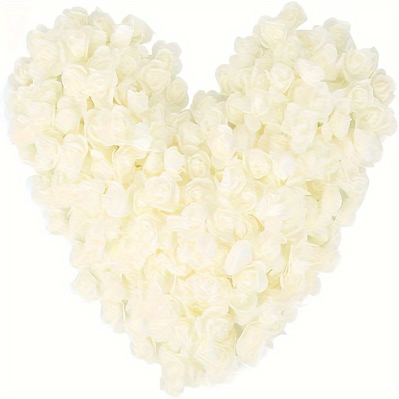 

100pcs Milk White Mini Foam Roses - Perfect For Diy Wedding Bouquets & Baby Showers