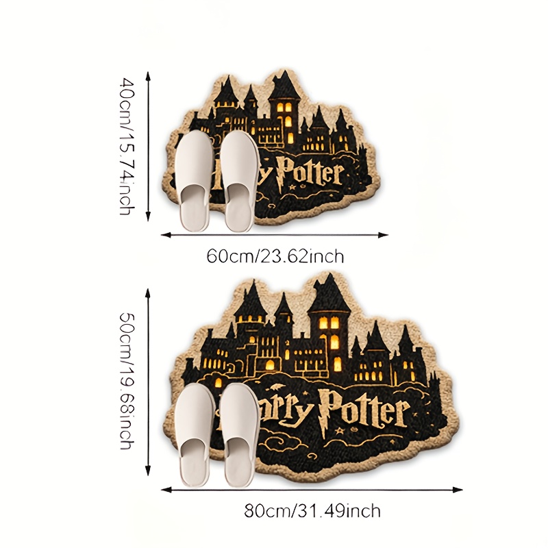TEMU A Polyester Fibre 2d Printed Warner Doormat Featuring Harry Potter Designs, A Soft Welcome Mat, Super Comfy Floor Mat, Perfect For Bedroom And