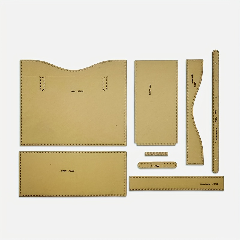 TEMU 8 pièces Modèle de Sac en Papier pour Fabrication Artisanale - Kit DIY pour Créer des Sacs à Main et Portefeuilles Vintage, Moule en Cuir pour