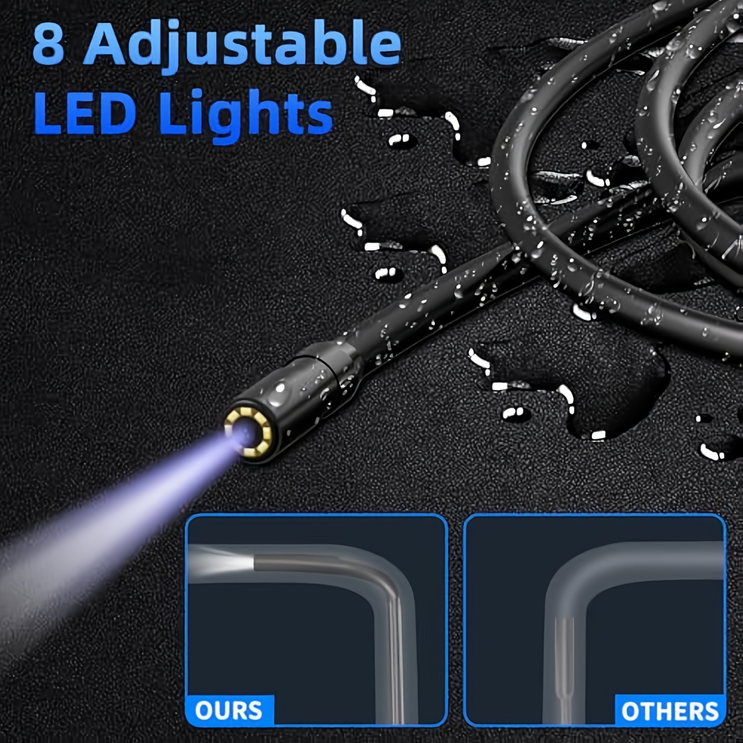 Heavy-Duty Endoscope Camera with Light - IP67 Borescope, 8 Adjustable LED Lights & 4.3” LCD Screen, HD 1080P Inspection Camera with 16.5ft Semi-Rigid Cord Suitable for, Automotive, Plumbing, HVAC, and Use 13 Heavy-Duty Endoscope Camera with Light - IP67 Borescope, 8 Adjustable LED Lights & 4.3” LCD Screen, HD 1080P Inspection Camera with 16.5ft Semi-Rigid Cord Suitable for, Automotive, Plumbing, HVAC, and Use