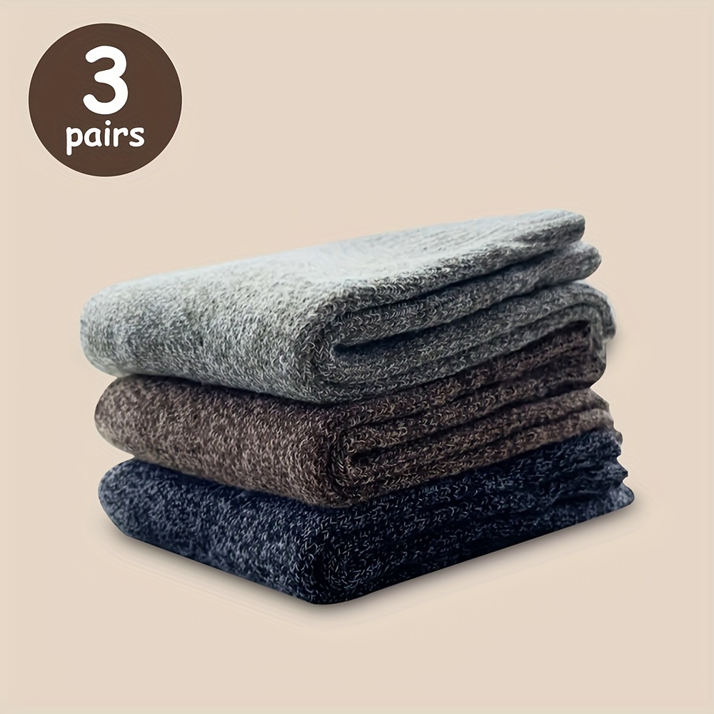 TEMU 3 Pairs Winter Super Thick Warm High Quality Harajuku Retro Couple Sock Against The Cold Thick Soft Socks