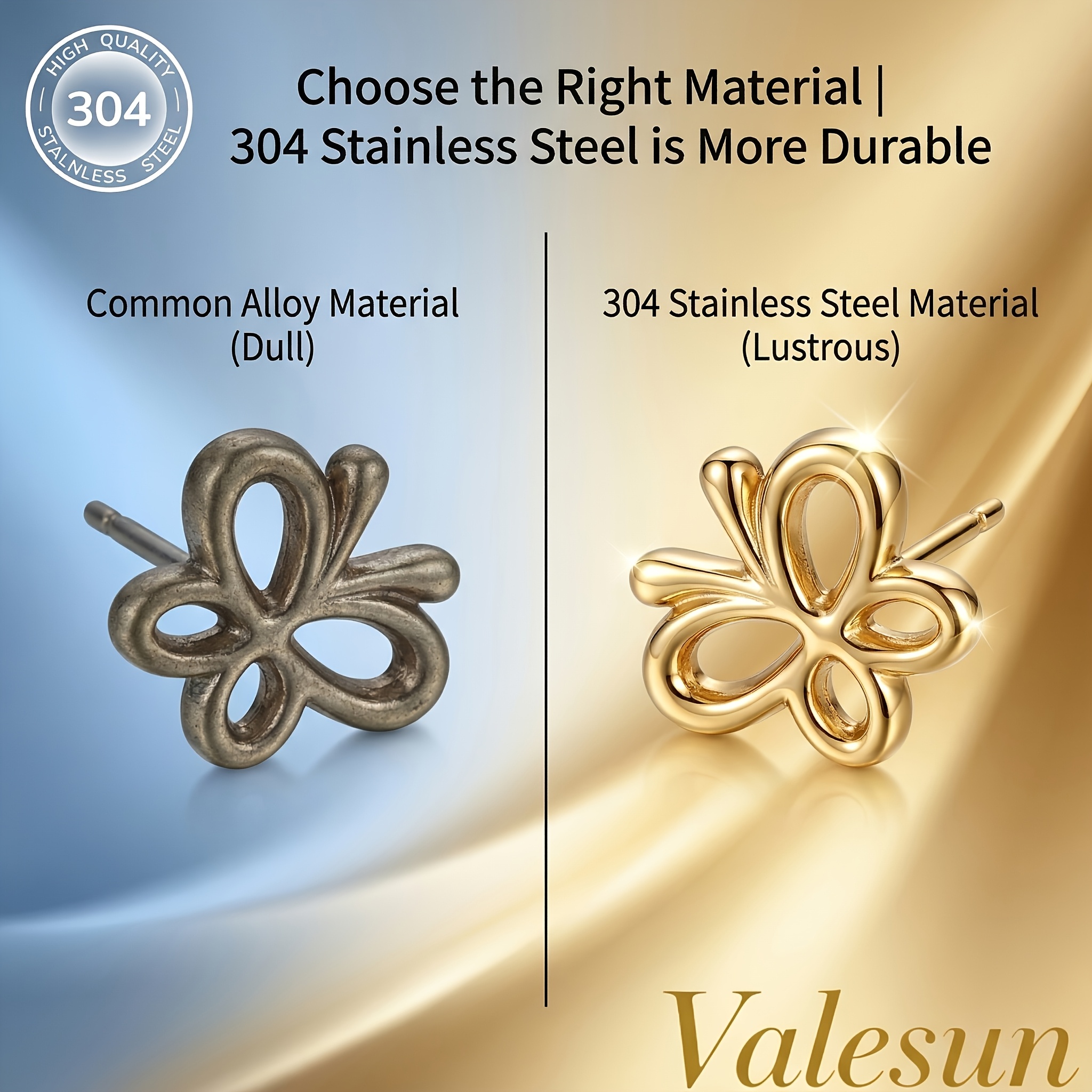 Women's Versatile 304 Stainless Steel Hypoallergenic Earrings