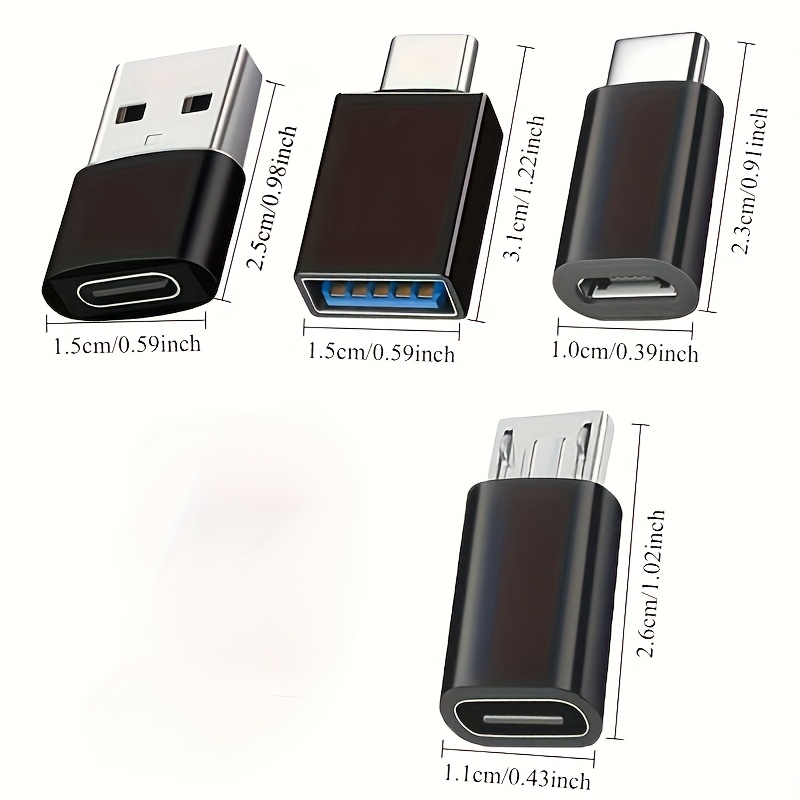 8 adaptadores de USB a USB C, conector hembra USB tipo C a USB, convertidor micro USB a USB C hembra/macho, para laptop, auto, teléfono inteligente, audífonos, micrófono y PC - Imagen 2