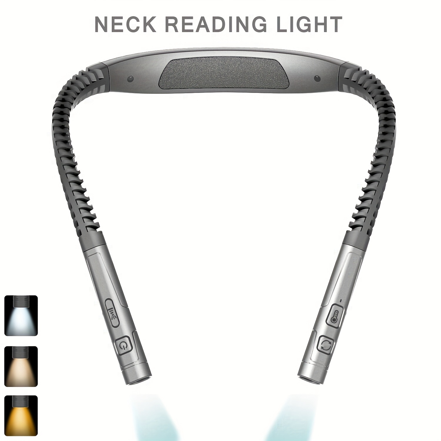 1pc led flexible neck reading light book light for bed reading 3 colors 5 brightness levels   usb rechargeable lamp durable and versatile for reading work running knitting  
