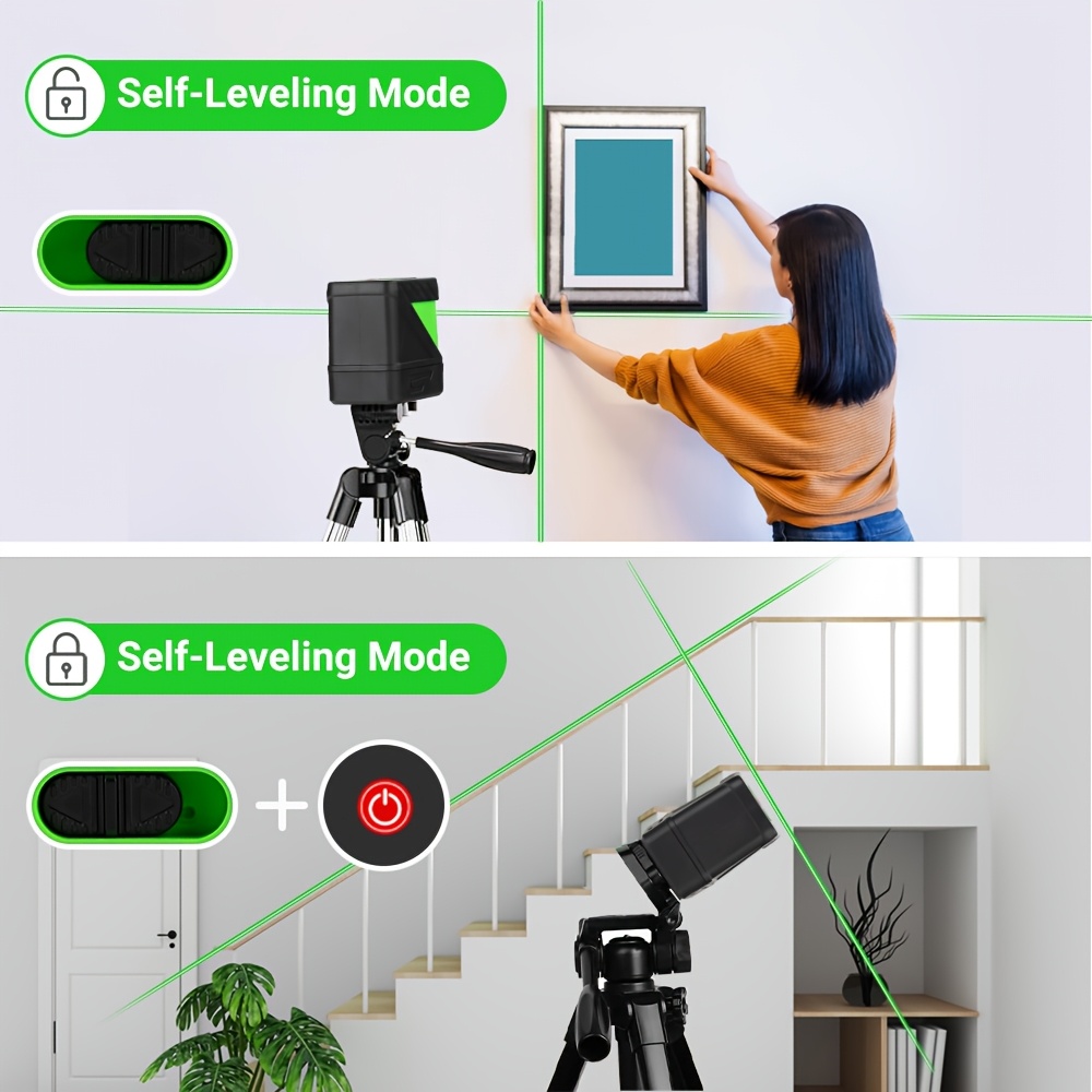  master 2 line laser level intersecting beams self leveling function carrying case wall bracket diy and home projects details 4