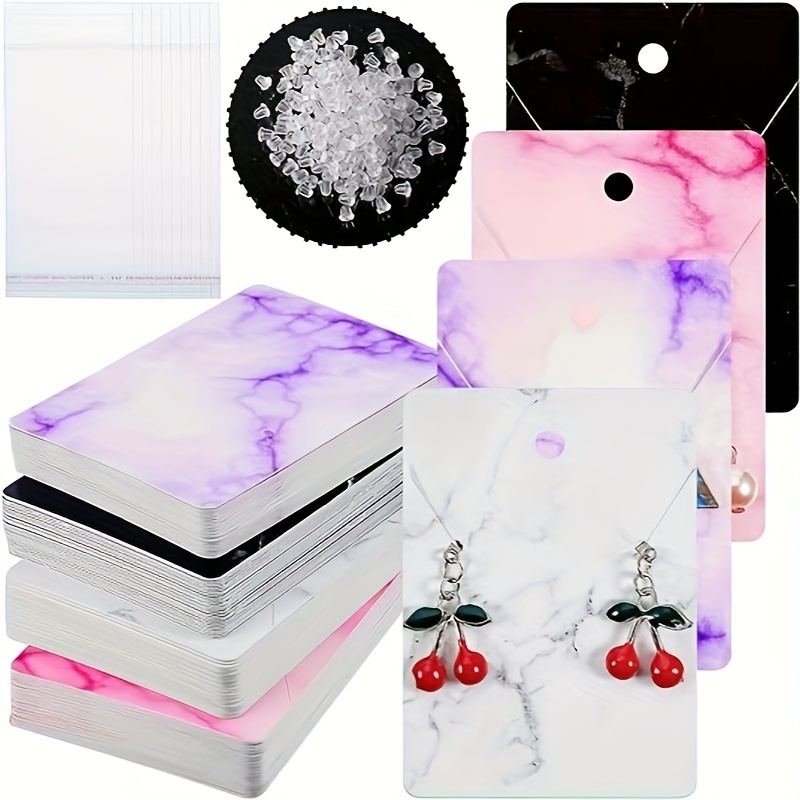 

800pcs Transparent Plastic Earring Backs, Self-sealing Bags And Earring Necklace Display Cards