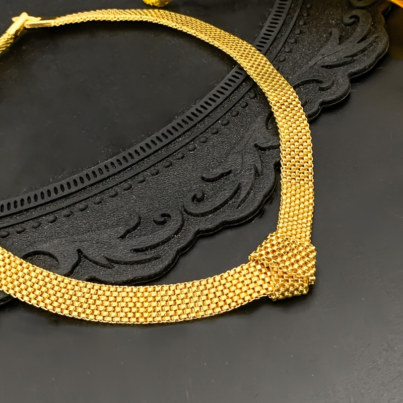 Women's Middle Eastern Woven Mesh 3D Knot Closure Jewelry Set, 3pcs