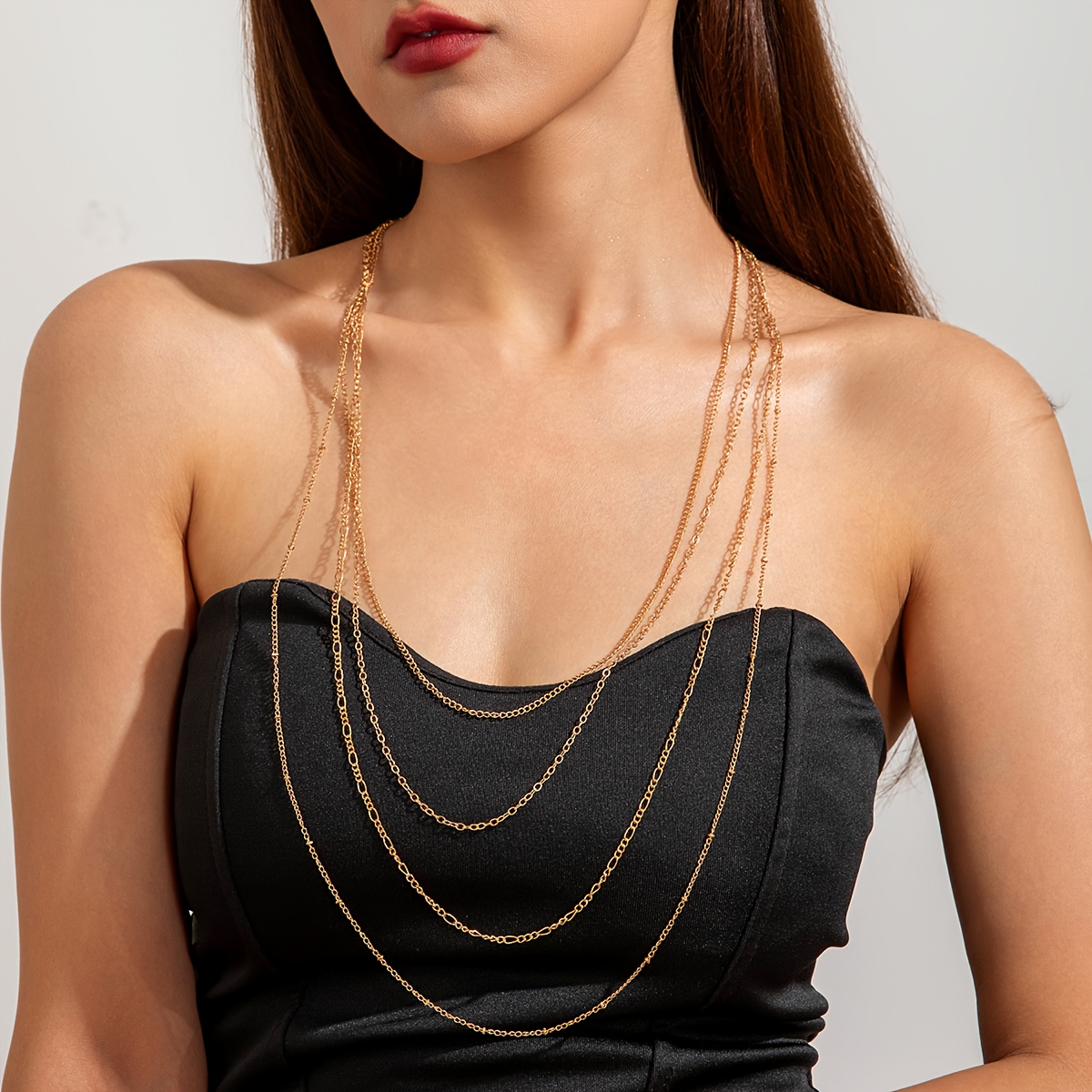 chinese dress ladies Ally Gold Metal Beaded Long Necklaces main image 0
