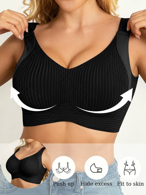seamless wire free push up bra for women with lift and support function full coverage wire free daily bra lightly lined classic everyday seamless bra suitable for fitness yoga workouts and other