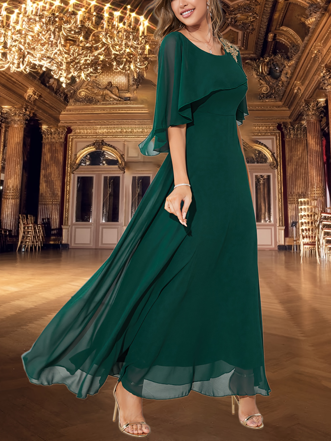 embroidered dress evening dress elegant, dress long women's wear, suitable  for wedding parties and everyday casual wear - women's clothing - Temu