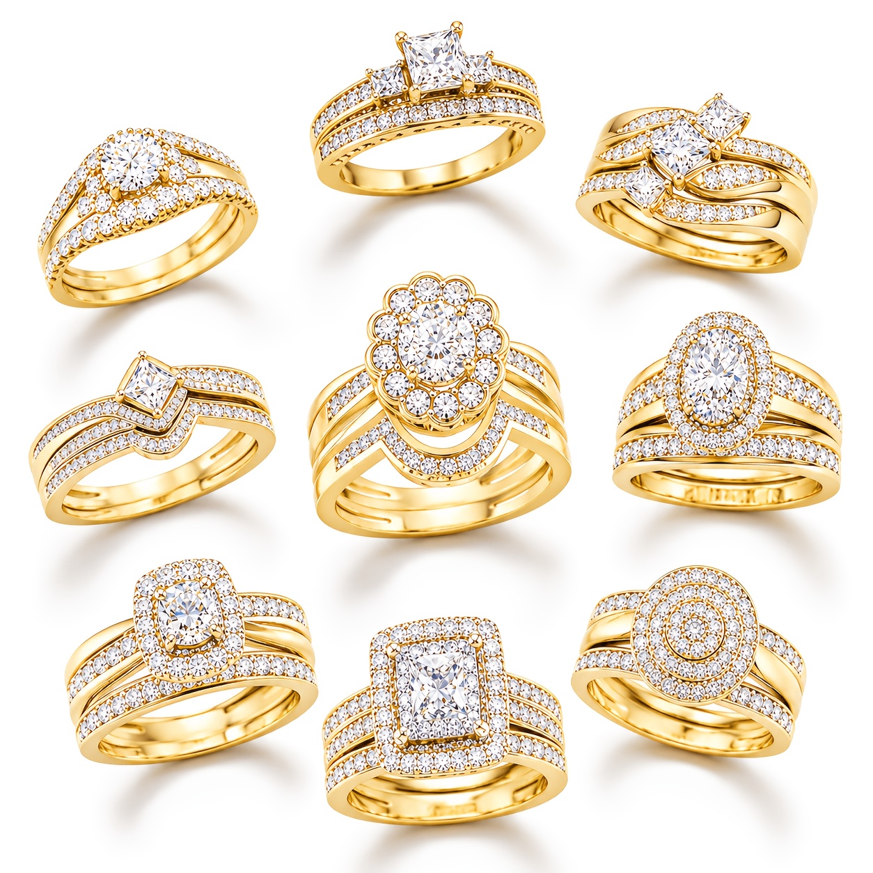 Image of 22pcs Classic Teenager's Multi-style Wedding Ring Set, Set Includes Synthetic Synthetic Synthetic Zircon​​ Rings, Perfect Daily Teenager's Clothing Jewelry Rings, For Teenager, For Teenager