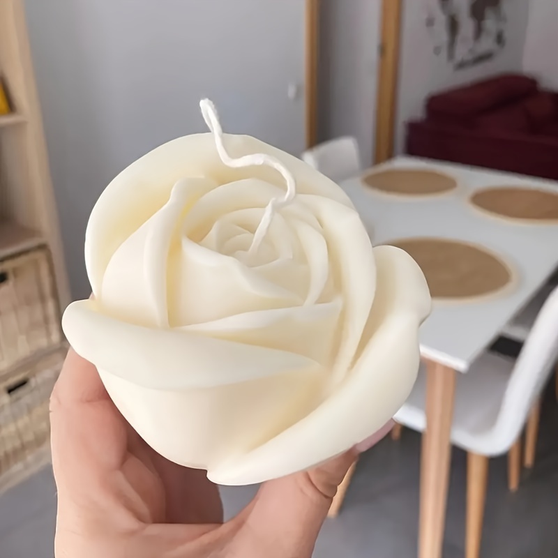 

1pc 3d Large Rose Candle Making Silicone Mold Rose Candle Making Silicone Mold Resin Plaster Mold For Diy Home Decoration Valentine's Day