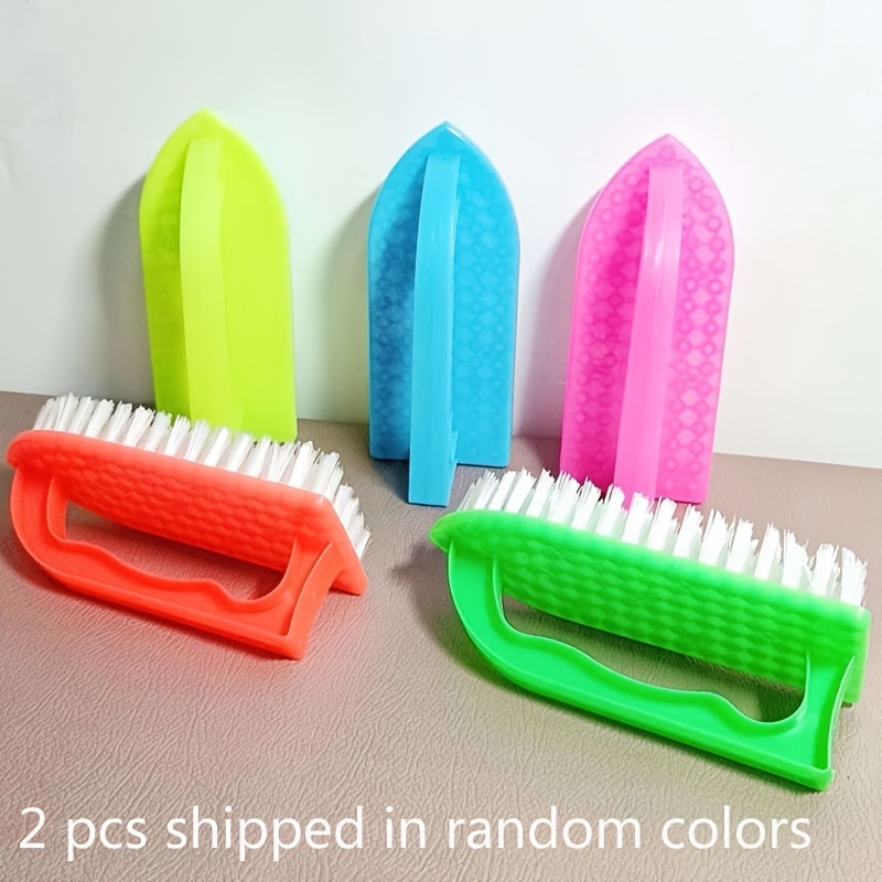 TEMU 2 Cleaning Brushes, Random Color , Laundry Brush And Shoe Brush Do Not Damage , Household Plastic Soft Bristle Multifunctional Cleaning Brush,