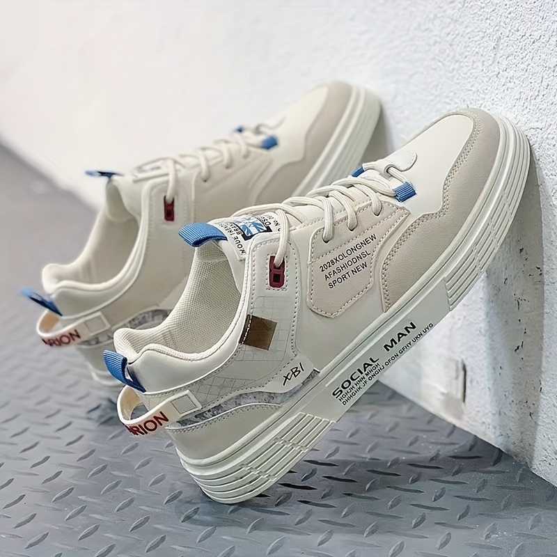 zapatillas de skate de hombre de corte   - cómodas, antideslizantes, deportivas casuales con diseño   y   elegante, con cordones, ideales para actividades al aire libre y ropa casual. 1