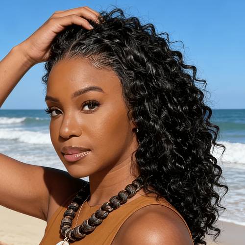 womens afro curly synthetic wig with front lace closure textured black short wig suitable for comfortable short hairstyle for parties casual attire special occasions durable for african hair