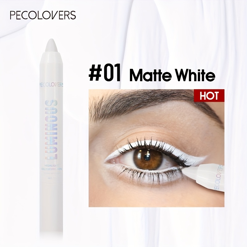Image of Pecolovers Waterproof Shiny Eyeshadow Highlighter Stick - Single Color Highlighter Pen With Smooth Applicator Tip, Long-lasting Suitable For Swirl Looks, Glow For , For , Portable Highlighter Wand