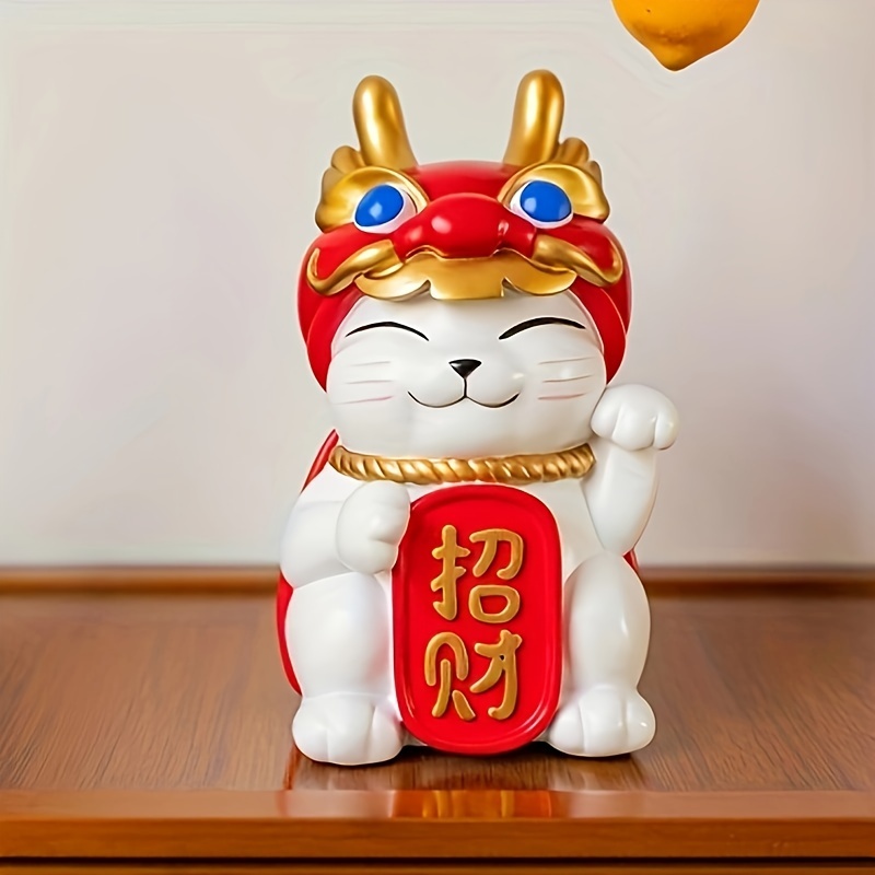 Gato con brazo de gato que agita la suerte, gato chino Feng Shui de  cerámica Maneki Neko Lucky Fengshui, gato de la suerte japonés, gato de la  suerte