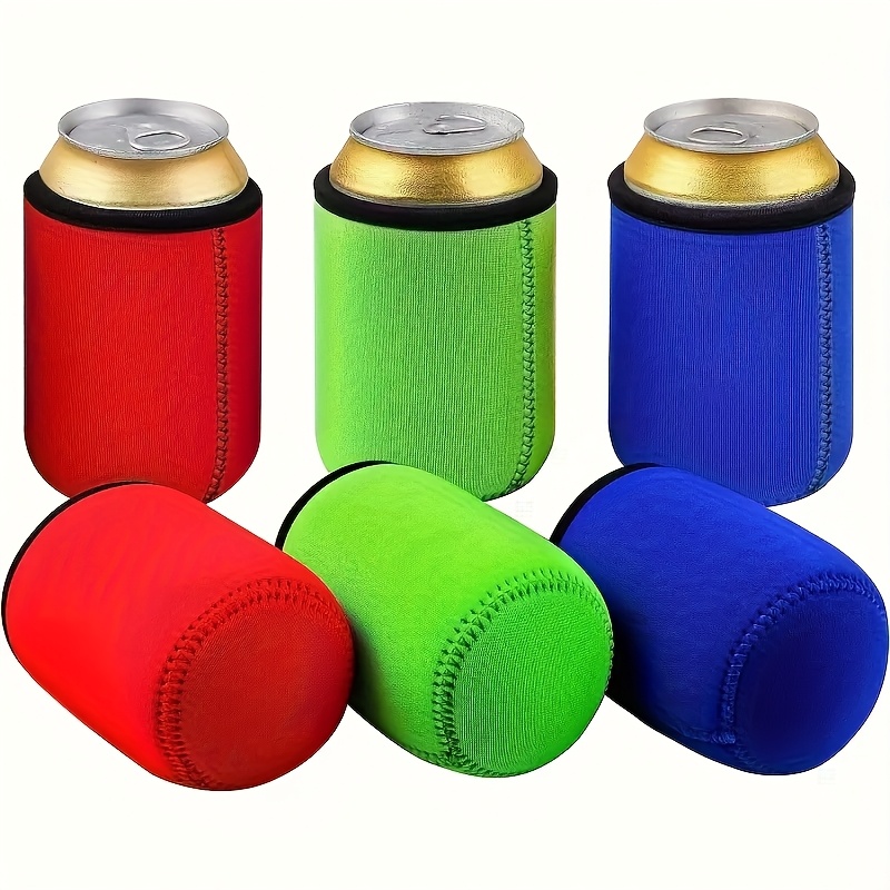 Image of 3pcs Neoprene Insulated Can Sleeve Set - 12oz Heat-resistant Beer Can Covers, Suitable For Christmas, Halloween, Easter Drinks - Non-eating Round Thermal Cup Sleeves