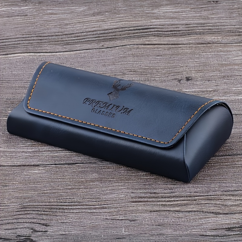 TEMU Retro Handmade Eyeglass Case, Anti-crush And Anti-drop Glasses Protector, Portable Storage Box, Textured Solid , Suitable For /glasses/ Glasses