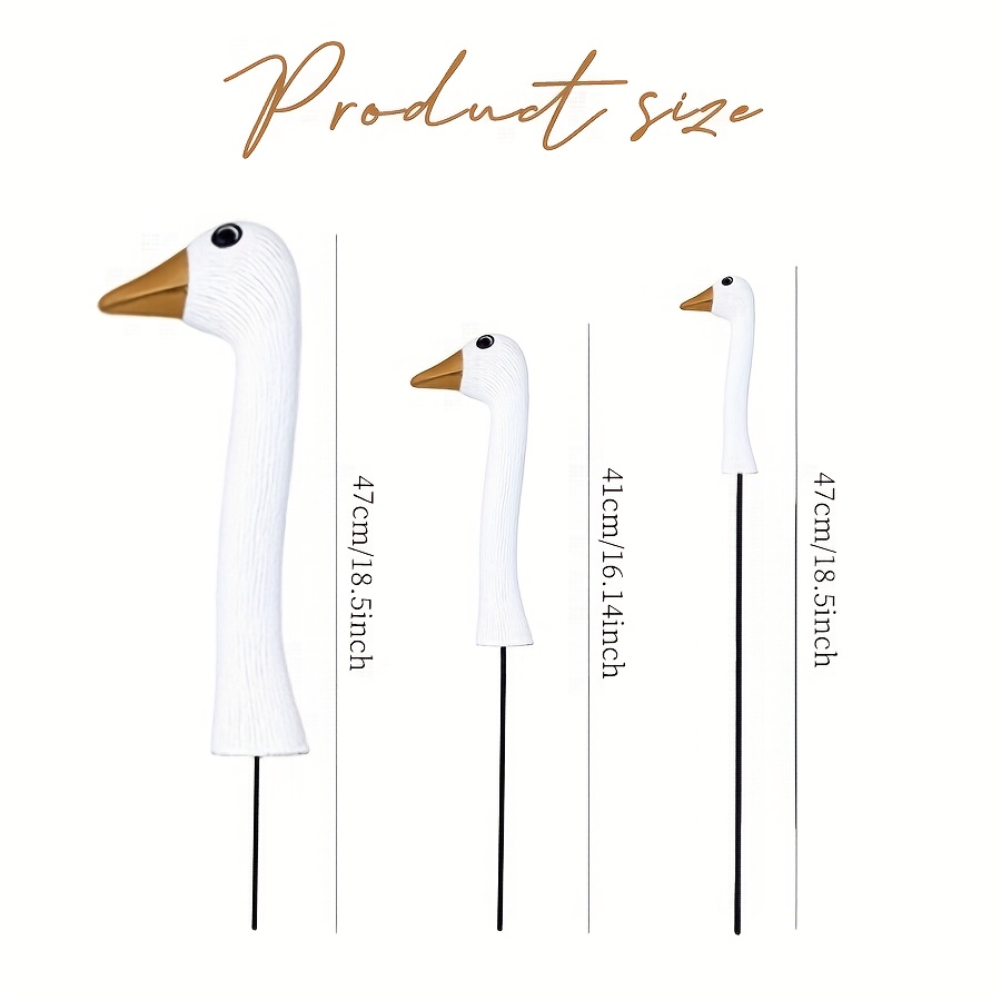 E-shop 【3D】 [3D] Dreiteiliges Gänsekopf-Set - Dekorative Erdspieß für den Garten, Outdoor-Ornament, Szenenarrangement-Dekoration, ideales Geschenk für