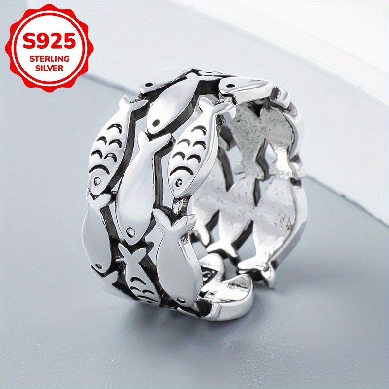 Stylish Wide Faced Ring for Ladies 925 Silvery 4g
