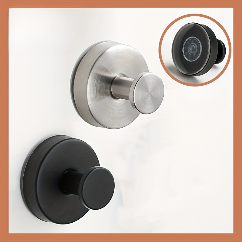 

Strong Stainless Steel Suction Cup Hook - No-drill, Adhesive Wall Mount For Bathroom & Kitchen