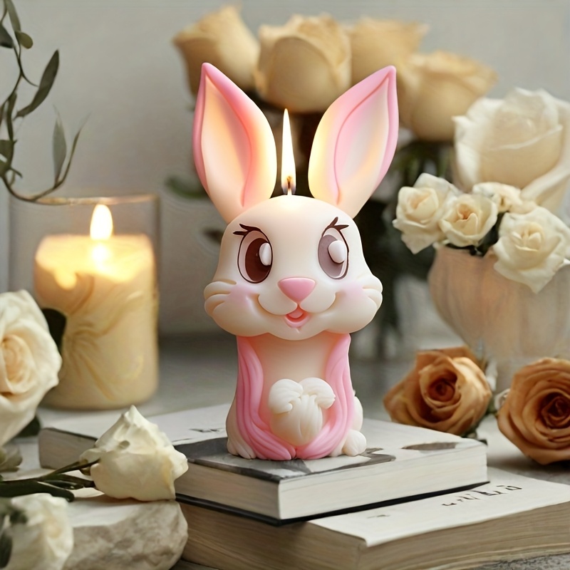 

1pc Easter Bunny Silicone Mold For Diy Scented Candles & Resin Crafts – Cute Rabbit Design With Pink Ears & Blush, Holiday Decorations & Diy Projects, Diy Candle Making | Cute | Features