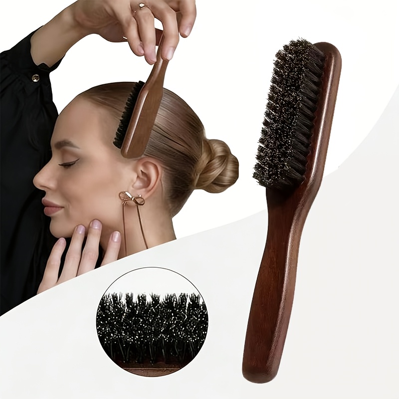 bristle smoothing comb soft medium hardness easy styling and maintenance   frizz and   smooth   unisex wooden handle back to school and travel essential womens hairbrush detangling comb