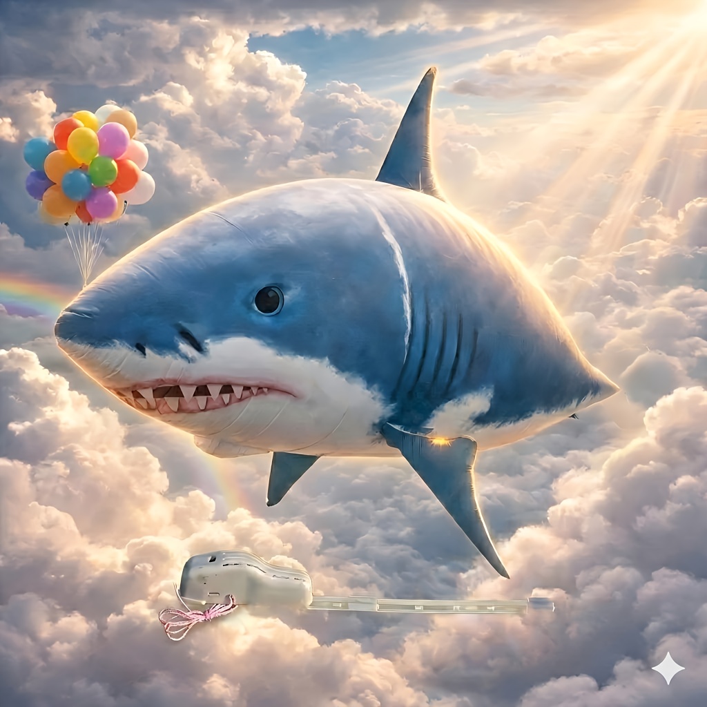 TEMU Remote Control Gliding Shark Inflatable, Realistic Rc Flying Fish...