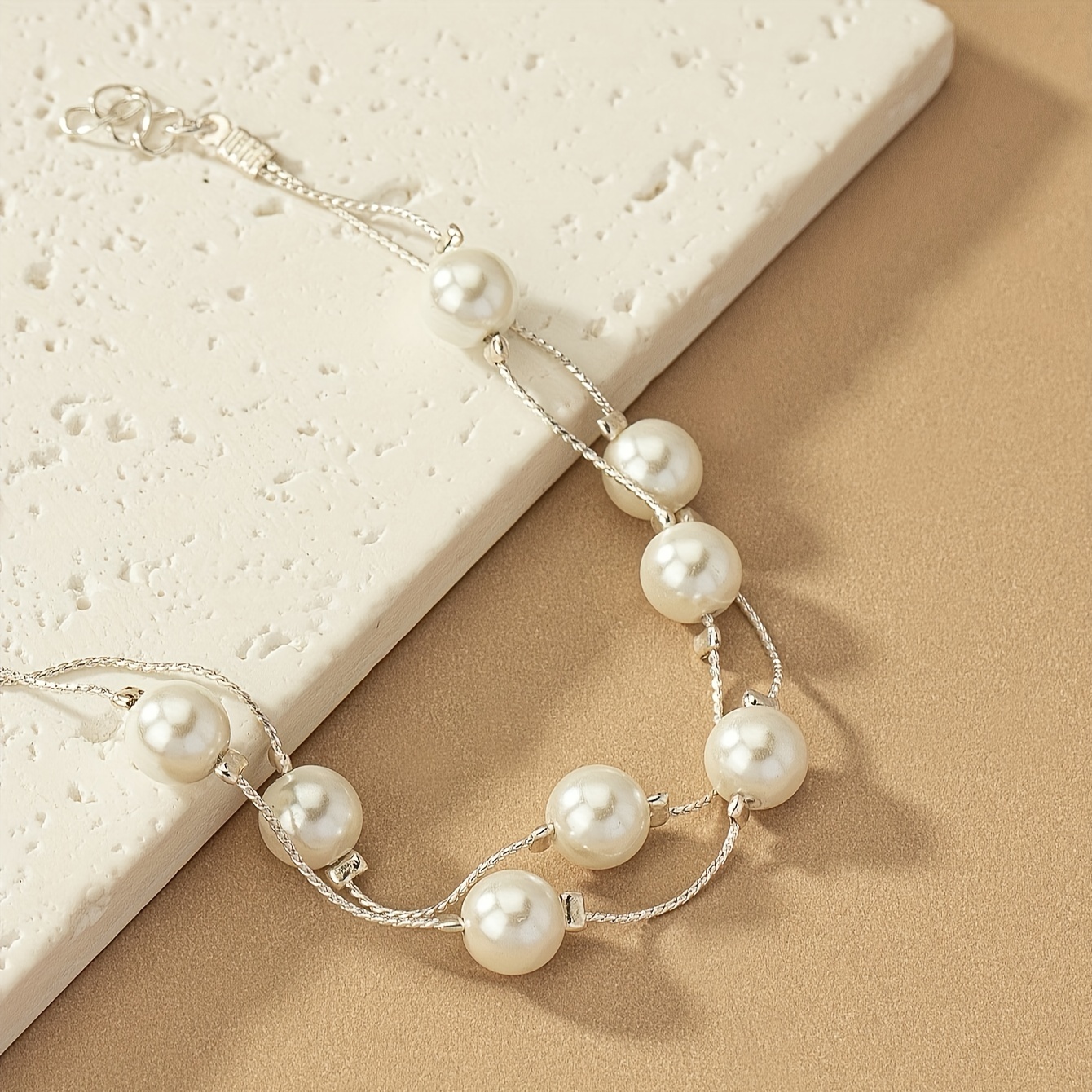 Stylish Retro Minimalist Layer Pearl Bracelet