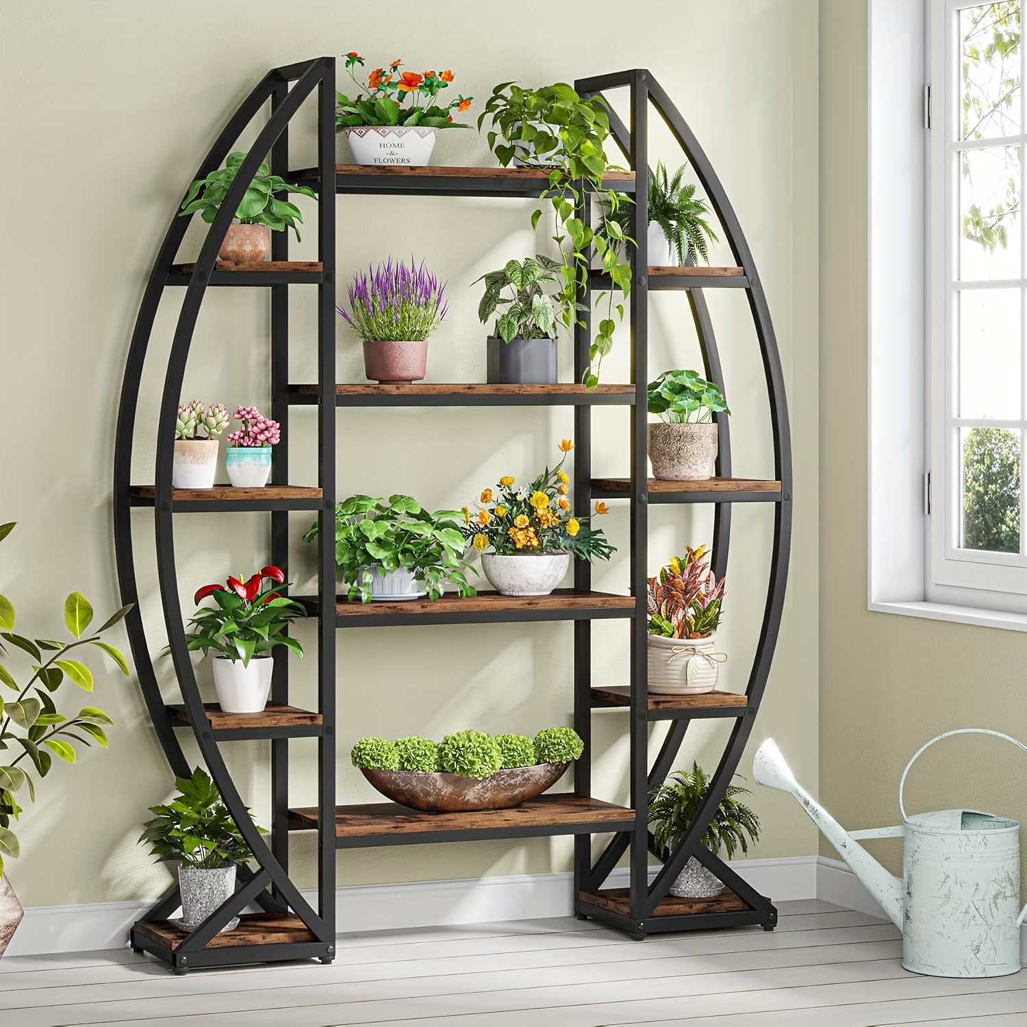 

55" , 5 Etagere Bookcase, Display Shelves For