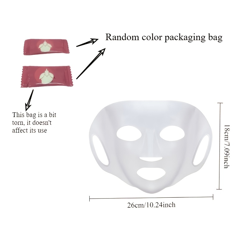 TEMU 3-pack Silicone Single-sided Masks And Ear-hanging Fixation Bands | Reusable Wet-press Facial Beauty Masks For Nose, Cheeks, And Lips - , No