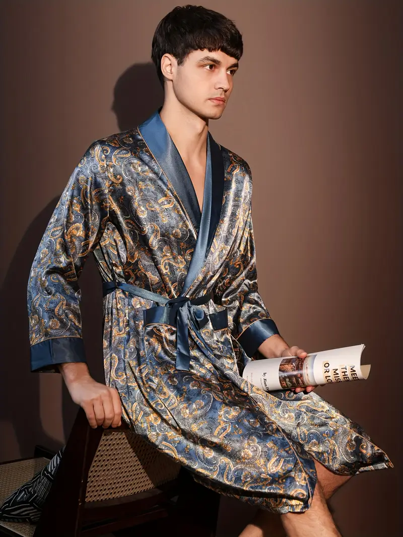 *'s Summer Lightweight Thin Simulated Y Three-Quarter Sleeve Sleep Robe, Plus Size Bathrobe * Collar Gown *'s Summer Lightweight Thin Simulated Y Three-Quarter Sleeve Sleep Robe, Plus Size Bathrobe * Collar Gown