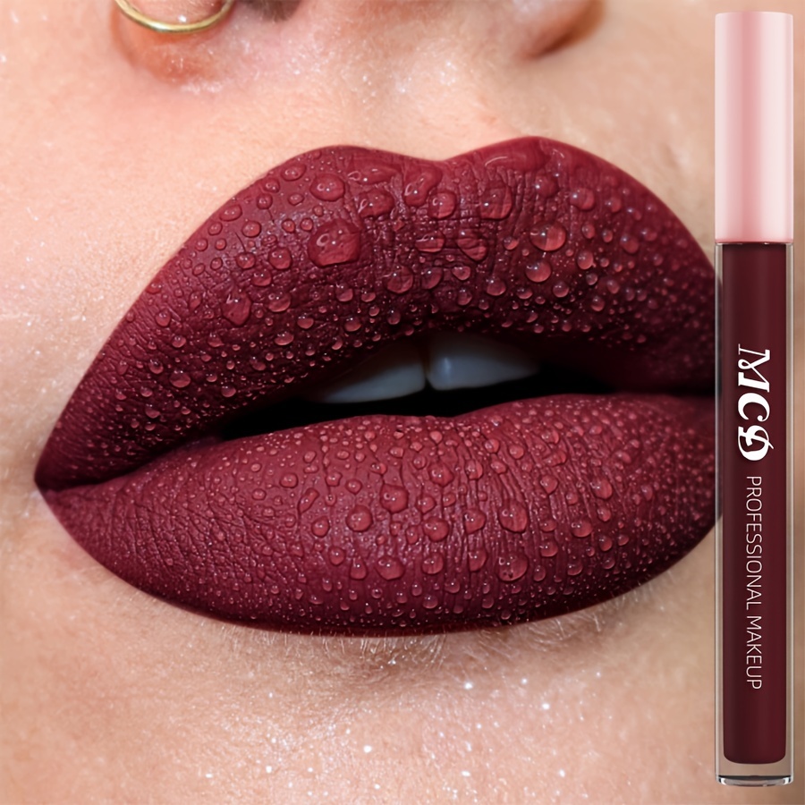 Matte Reddish Brown Lip Glaze - Waterproof, Sweatproof, Long-lasting, Non-sticky & Moisturizing Formula For Types