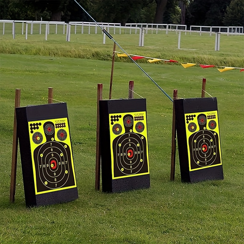 12x18 Inch Silhouette Splatter Targets - Bright Fluorescent Yellow Easily Seen On Impact When Hitting Target for BB Guns, Airguns, Rifles, Indoor And Outdoor Ranges (10/20/50/100 Packs)