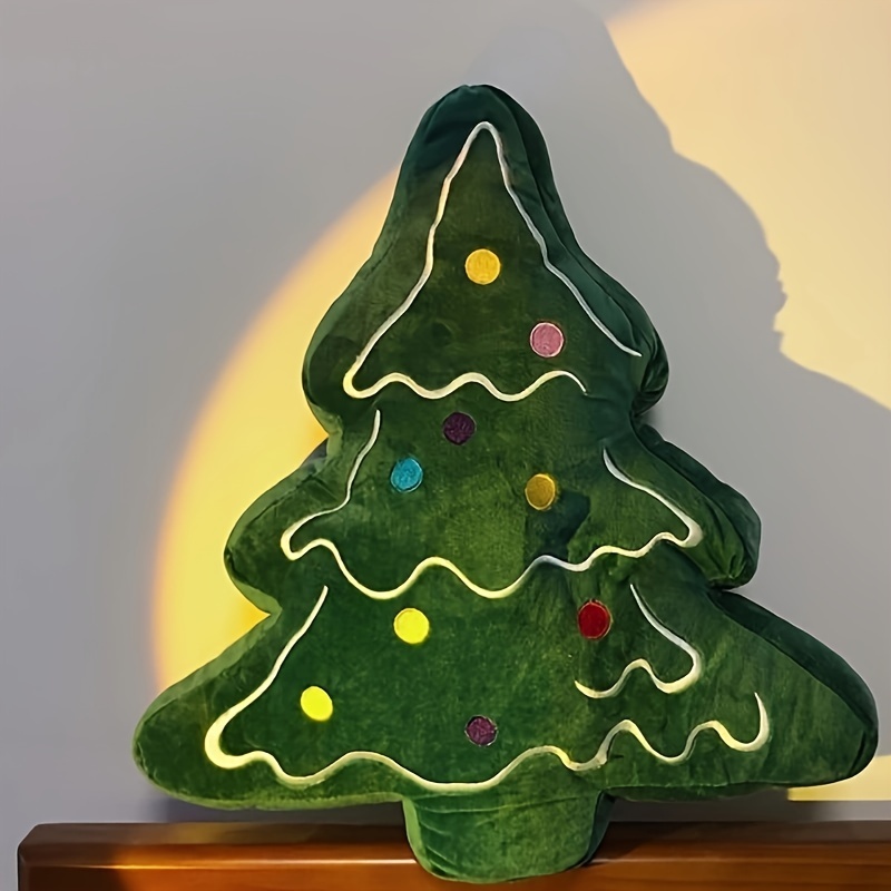 

Rustic Green Christmas Tree Plush Pillow, Holiday Decor, Soft Cuddly Cushion, Home/office, Ideal For Party & Gifting, Synthetic Fiber, No Power Required