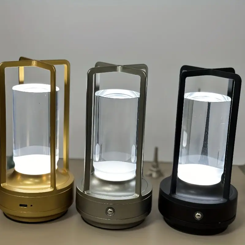 1pc rechargeable crystal table lamp 2000 mah led retro table lamp cordless led table lamp outdoor camping atmosphere night light crystal lamp crystal lantern stall bar decoration table lamp bedside table lamp three color dimming touch suitable for indoor outdoor led portable table lamp suitable for home decoration room decoration living room decoration camping party party decoration Product details 1