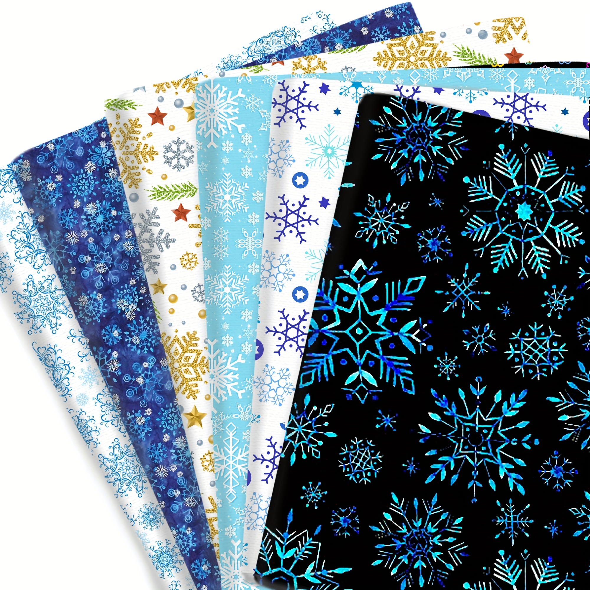 

Snow Flower Print Quilting Fabric - 57x19.68 Inch Precut Polyester Cotton Blend (95/5) For Diy Crafts, Patchwork, Handmade Doll Clothes, Tablecloths, Aprons, Bags, Pillows - Hand Wash Only (108gsm)
