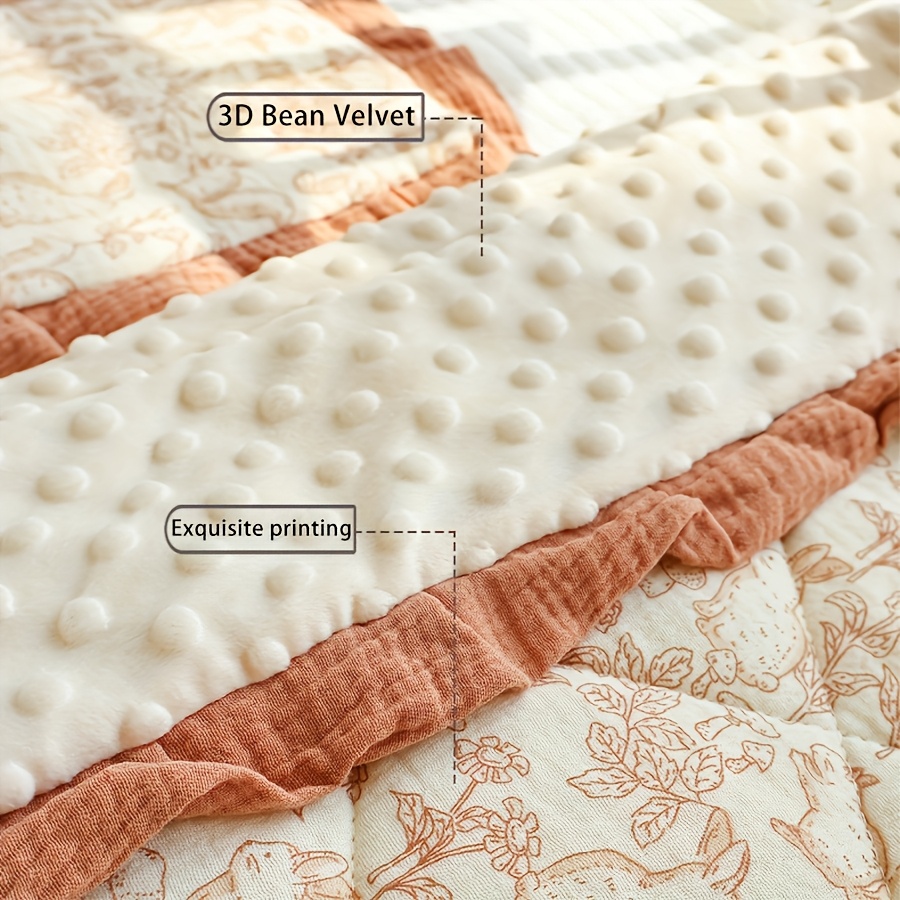 Children's Cartoon Print Ruffled Quilt, Soft and Comfortable
